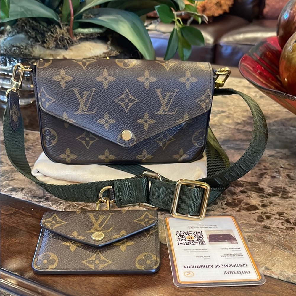 Louis Vuitton Brown and Green Monogram Crossbody Bag
